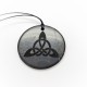 Pendant with engraving "Trefoil" Of Mineral Shungite 50mm